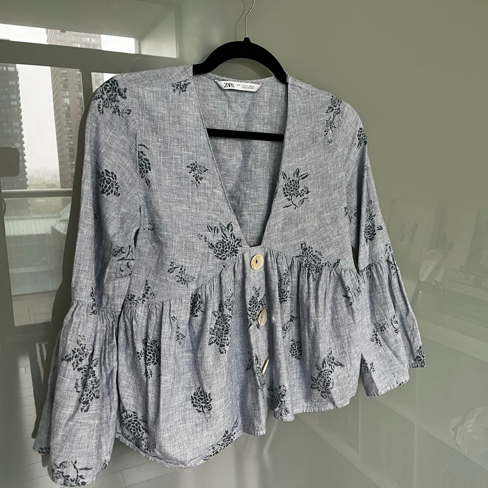 Zara bell sleeve top